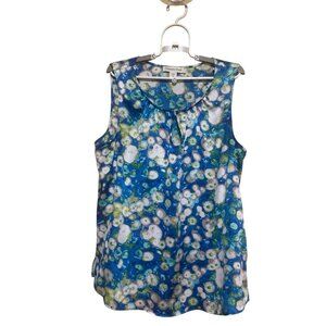 Coldwater Creek Top Women Size M 10-12 Keyhole Sleeveless Abstract Multicolor